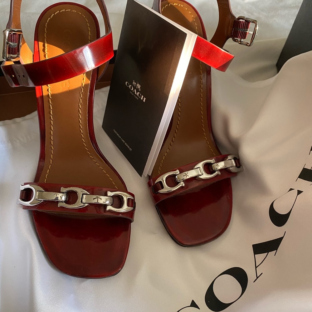 Coach Bonnie Sandal, red, size 6